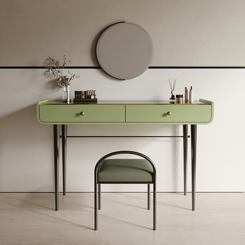 Tables de vanité verte de 16,53 "de largeur de largeur avec 2 tiroirs de rangement