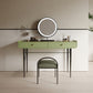 Tables de vanité verte de 16,53 "de largeur de largeur avec 2 tiroirs de rangement