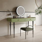 Tables de vanité verte de 16,53 "de largeur de largeur avec 2 tiroirs de rangement