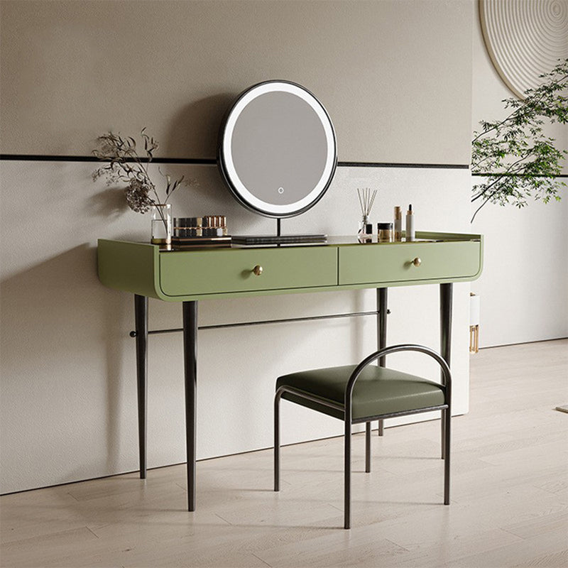 Tables de vanité verte de 16,53 "de largeur de largeur avec 2 tiroirs de rangement