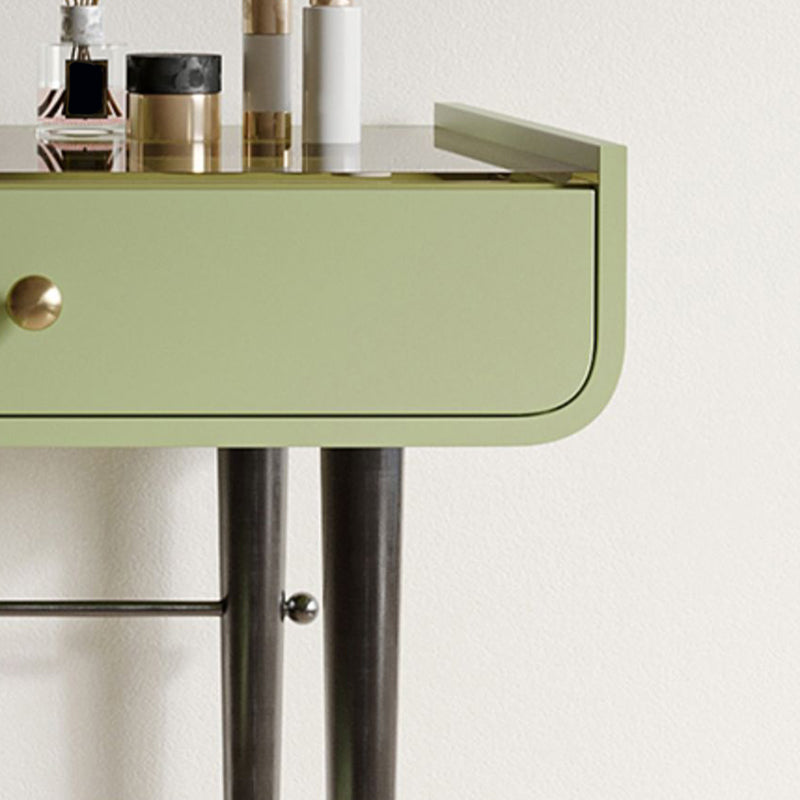 Tables de vanité verte de 16,53 "de largeur de largeur avec 2 tiroirs de rangement