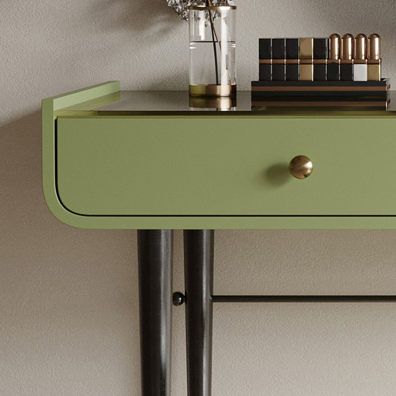 Tables de vanité verte de 16,53 "de largeur de largeur avec 2 tiroirs de rangement