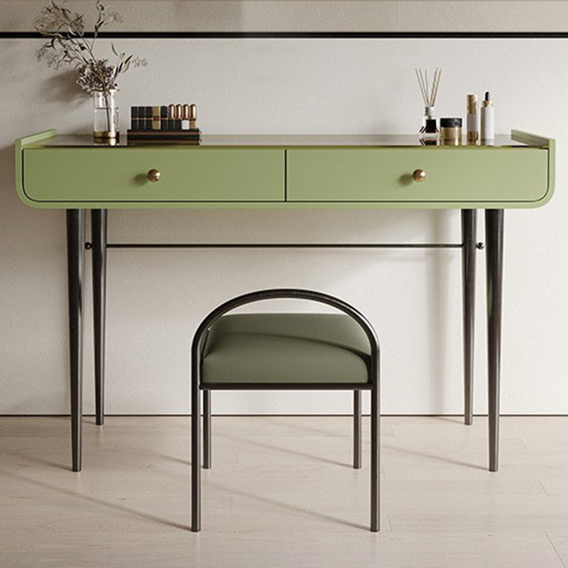 Tables de vanité verte de 16,53 "de largeur de largeur avec 2 tiroirs de rangement
