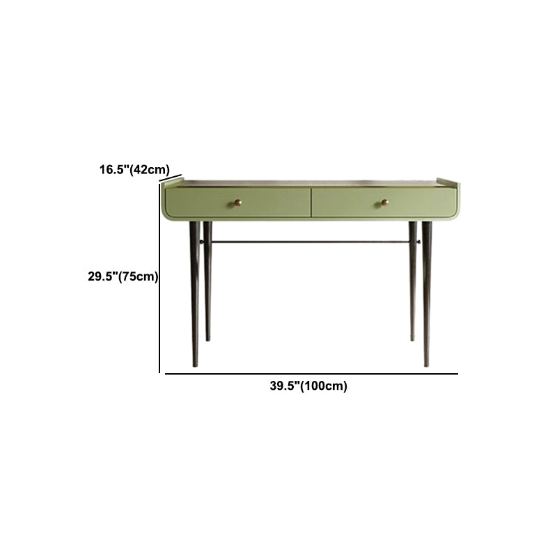 Tables de vanité verte de 16,53 "de largeur de largeur avec 2 tiroirs de rangement