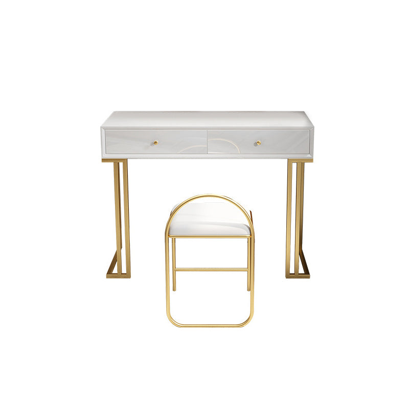 Contador de maquillaje glamoroso 18.11 "Tablas de tocador de ancho con 2 cajones de almacenamiento