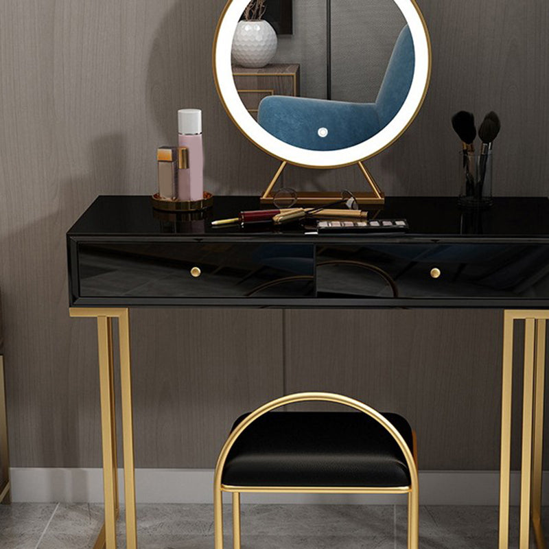 Contador de maquillaje glamoroso 18.11 "Tablas de tocador de ancho con 2 cajones de almacenamiento