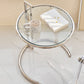 Lift-top Coffee Table Glass with Round Top and Stainless Steel Base Clearhalo 'Coffee & Accent Tables' 'Coffee Tables' 'coffee_tables' 'furn' 'furn_coffee_tables' 'Furniture' 'Living Room Furniture' 6049031