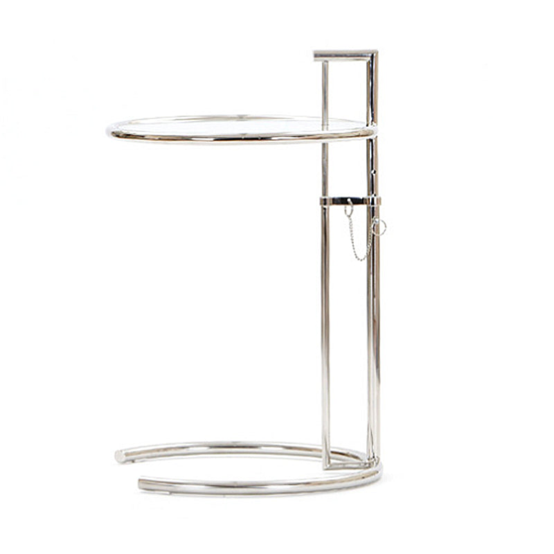 Lift-top Coffee Table Glass with Round Top and Stainless Steel Base Clearhalo 'Coffee & Accent Tables' 'Coffee Tables' 'coffee_tables' 'furn' 'furn_coffee_tables' 'Furniture' 'Living Room Furniture' 6049036