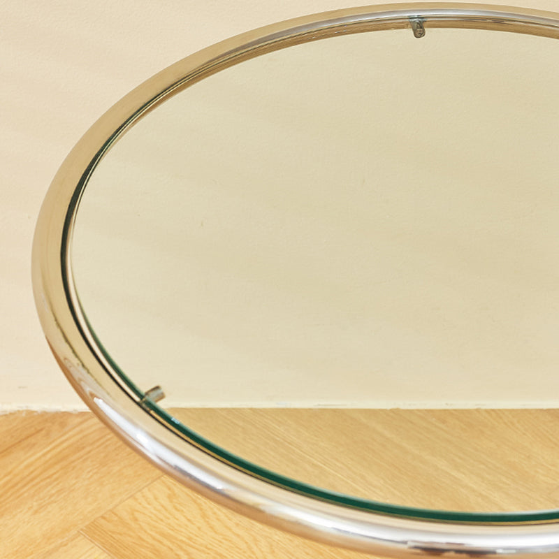 Lift-top Coffee Table Glass with Round Top and Stainless Steel Base Clearhalo 'Coffee & Accent Tables' 'Coffee Tables' 'coffee_tables' 'furn' 'furn_coffee_tables' 'Furniture' 'Living Room Furniture' 6049037