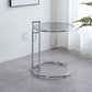 Lift-top Coffee Table Glass with Round Top and Stainless Steel Base Clearhalo 'Coffee & Accent Tables' 'Coffee Tables' 'coffee_tables' 'furn' 'furn_coffee_tables' 'Furniture' 'Living Room Furniture' 6049038