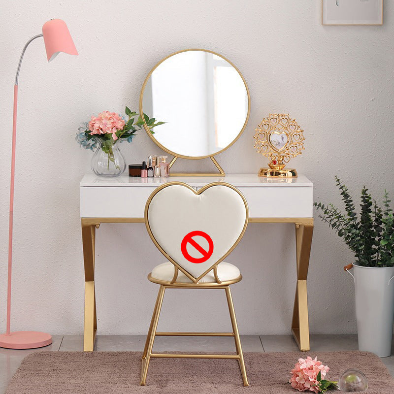 Contatore per trucco bianco brillante 15,74 "tavoli da vanità larghi con 2 cassetti