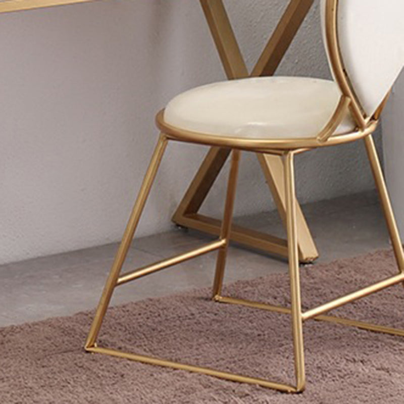 Contatore per trucco bianco brillante 15,74 "tavoli da vanità larghi con 2 cassetti