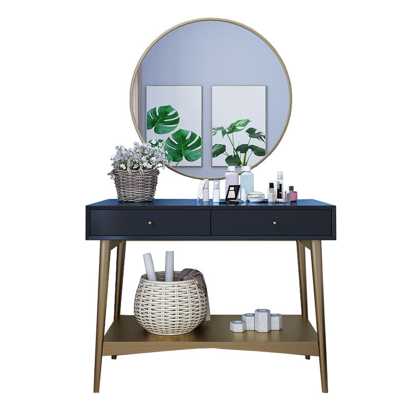 17.71 "2つのストレージ引き出し付きの鏡の虚栄心テーブル付きの幅の広いメイクアップカウンター