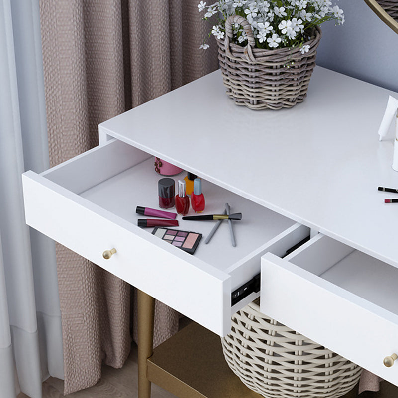 17.71 "2つのストレージ引き出し付きの鏡の虚栄心テーブル付きの幅の広いメイクアップカウンター