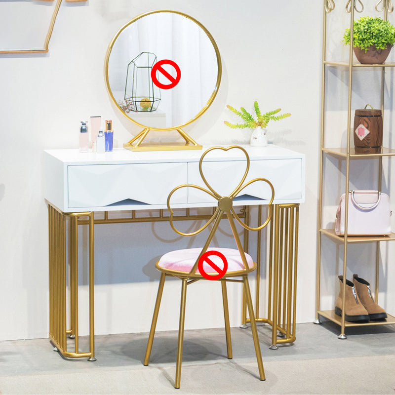 15,74 "Countes de maquillage en or blanc de large tables de vanité glam avec des tiroirs