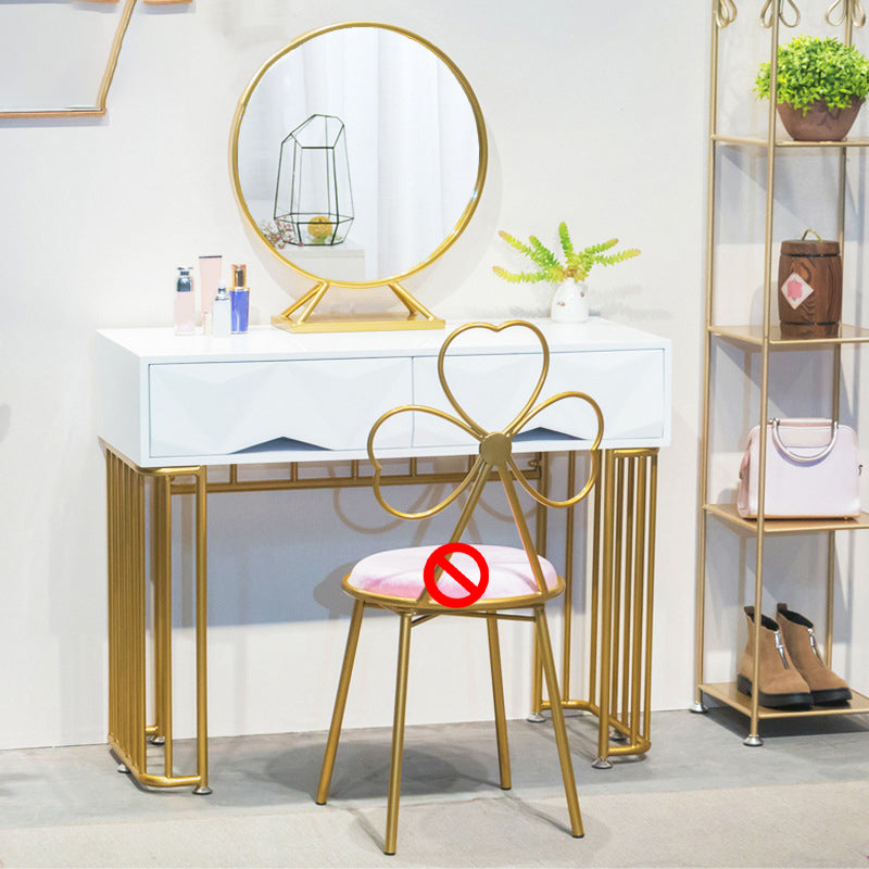 15,74 "Countes de maquillage en or blanc de large tables de vanité glam avec des tiroirs