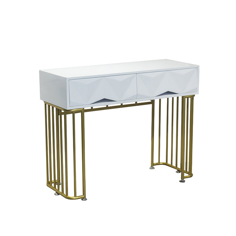 15,74 "Countes de maquillage en or blanc de large tables de vanité glam avec des tiroirs