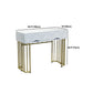 15,74 "Countes de maquillage en or blanc de large tables de vanité glam avec des tiroirs
