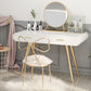 White Gold Makeup Counter with Drawer 15.74" Wide Glam Vanity Tables for Bedroom Clearhalo 'Bedroom Furniture' 'furn' 'furn_makeup_vanities' 'Furniture' 'Makeup Vanities' 'makeup_vanities' 6049113