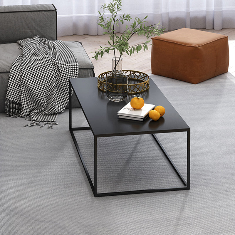 Mid-Century Modern Square Cocktail Table Iron Frame 1 Single Coffee Table - 15.75" H