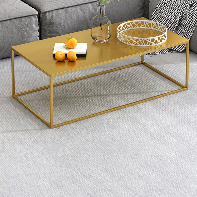 Mid-Century Modern Square Cocktail Table Iron Frame 1 Single Coffee Table - 15.75" H