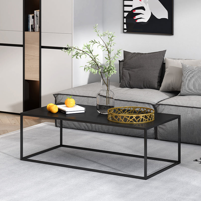 Mid-Century Modern Square Cocktail Table Iron Frame 1 Single Coffee Table - 15.75" H