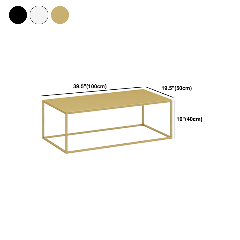 Mid-Century Modern Square Cocktail Table Iron Frame 1 Single Coffee Table - 15.75" H