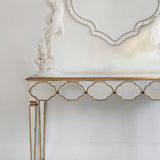 Contador de maquillaje Sliver 16.53 "Mesas de tocador de espejo ancho con pierna de madera sólida