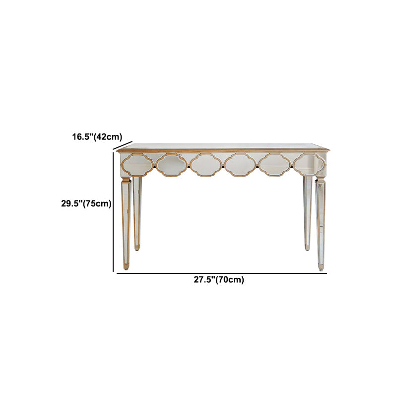 Contador de maquillaje Sliver 16.53 "Mesas de tocador de espejo ancho con pierna de madera sólida