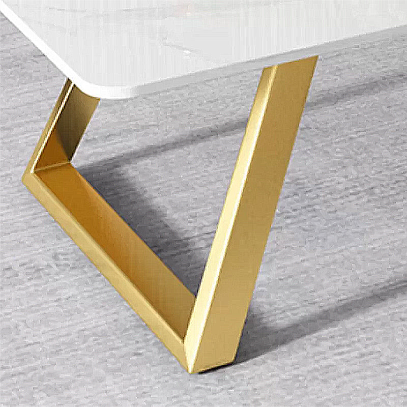 Tavolino da caffè in ardesia rettangolare glam da cocktail da slitta 17,7 "