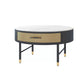 17.7" H Round Slate Coffee Table 4 Legs Cocktail Table with Drawer Clearhalo 'Coffee & Accent Tables' 'Coffee Tables' 'coffee_tables' 'furn' 'furn_coffee_tables' 'Furniture' 'Living Room Furniture' 6049215