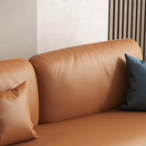 37.4" H Contemporary Faux Leather Square Arm Sofa Bed for Living Room Clearhalo 'furn' 'furn_sofas' 'Furniture' 'Living Room Furniture' 'Sofa' 'sofas' 6049277