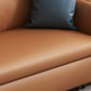37.4" H Contemporary Faux Leather Square Arm Sofa Bed for Living Room Clearhalo 'furn' 'furn_sofas' 'Furniture' 'Living Room Furniture' 'Sofa' 'sofas' 6049278