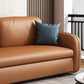 37.4" H Contemporary Faux Leather Square Arm Sofa Bed for Living Room Clearhalo 'furn' 'furn_sofas' 'Furniture' 'Living Room Furniture' 'Sofa' 'sofas' 6049279
