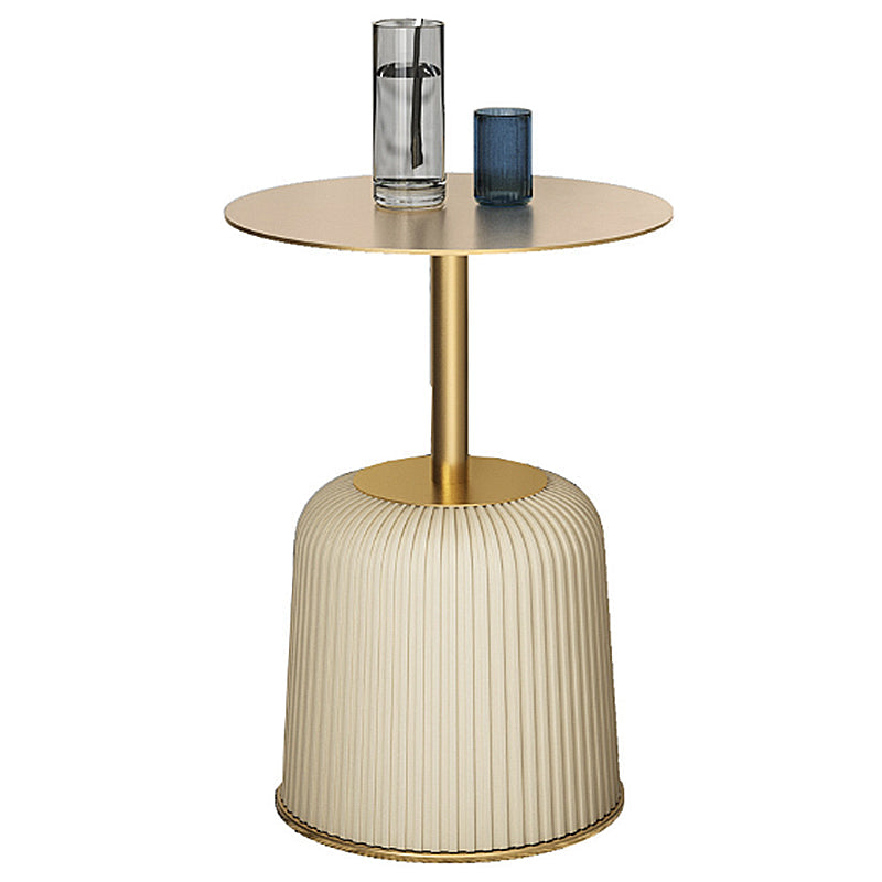 Glam Stone Top Coffee Table Pedestal Round Cocktail Table in White Clearhalo 'Coffee & Accent Tables' 'Coffee Tables' 'coffee_tables' 'furn' 'furn_coffee_tables' 'Furniture' 'Living Room Furniture' 6049316