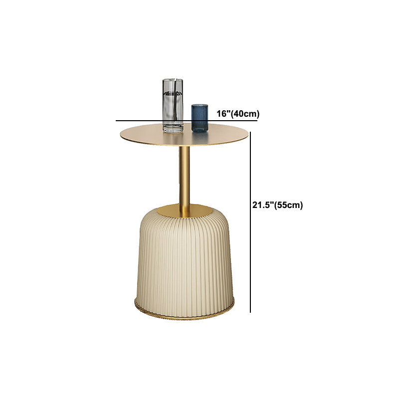 Glam Stone Top Coffee Table Pedestal Round Cocktail Table in White Clearhalo 'Coffee & Accent Tables' 'Coffee Tables' 'coffee_tables' 'furn' 'furn_coffee_tables' 'Furniture' 'Living Room Furniture' 6049327