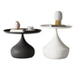 Mid-Century Modern Round Iron Coffee Table Set with Tray Top