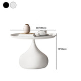 Mid-Century Modern Round Iron Coffee Table Set with Tray Top