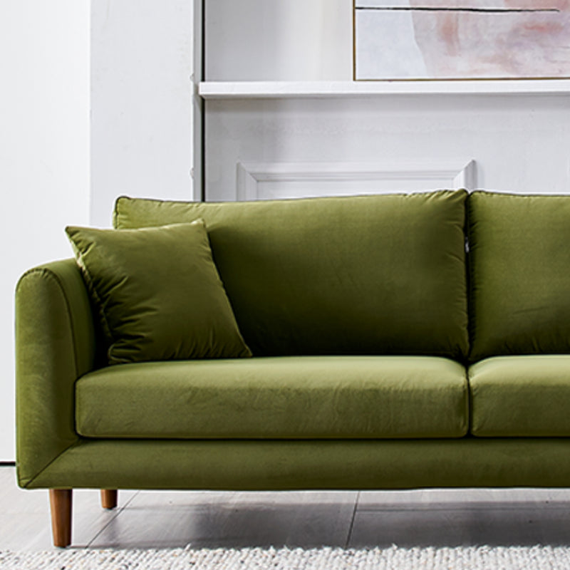 33.46 "H Sofá de brazo cuadrado de terciopelo contemporáneo con almohadas para sala de estar