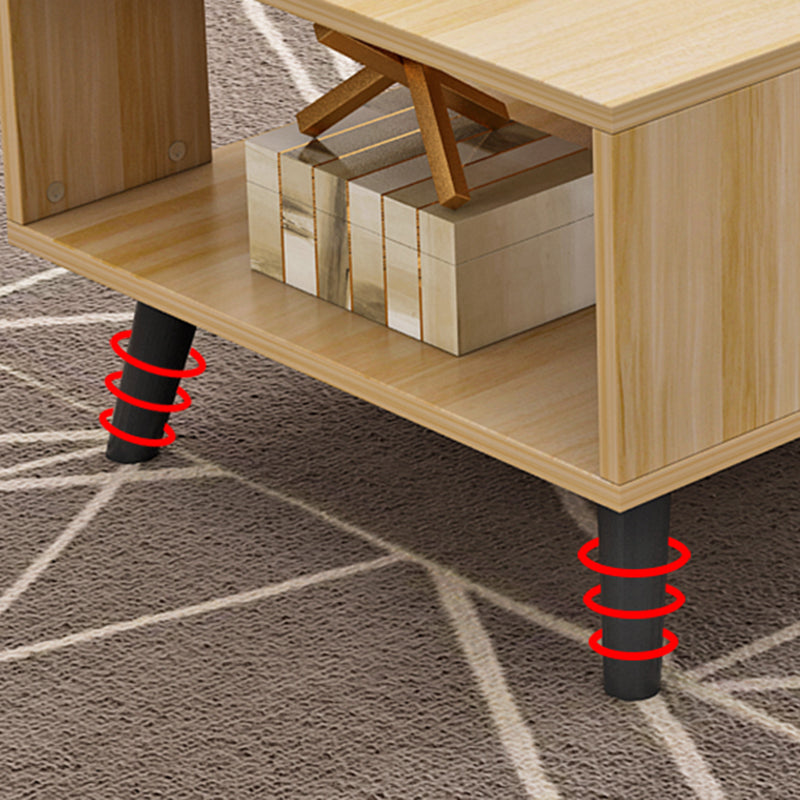 1 table basse à 4 pieds incluse, table de cocktail moderne en bois avec tiroir