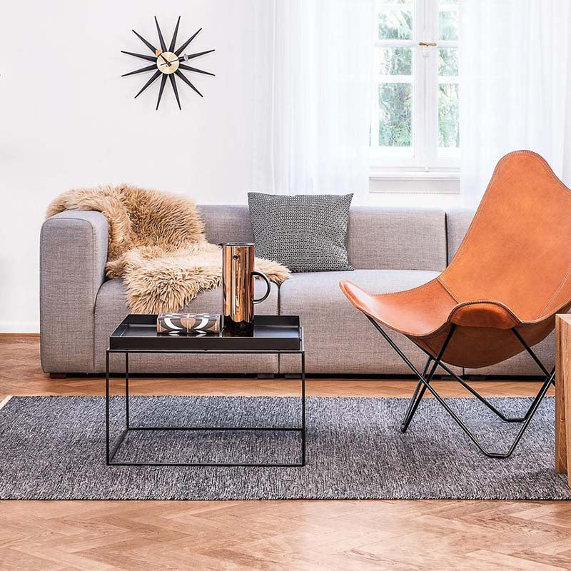 アイアンコーヒーテーブル黒の中世のモダンフレームカクテルテーブル