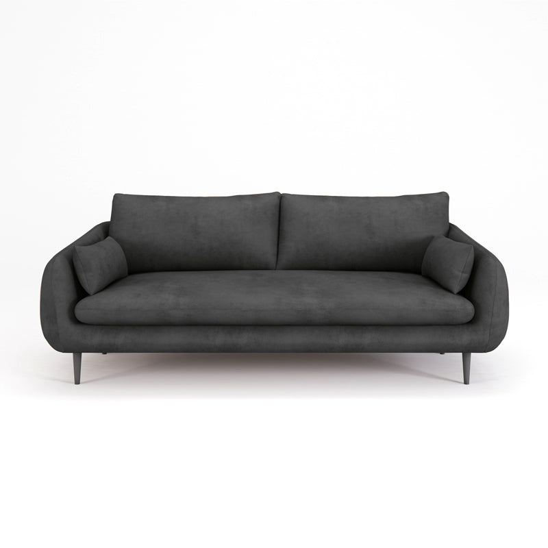 Contemporary 31.5" H Faux Leather Pillow Top Arm Sofa for Living Room