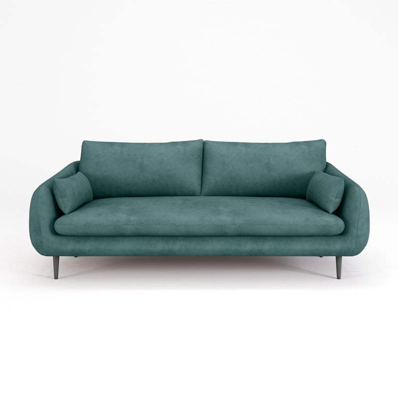 Contemporary 31.5" H Faux Leather Pillow Top Arm Sofa for Living Room