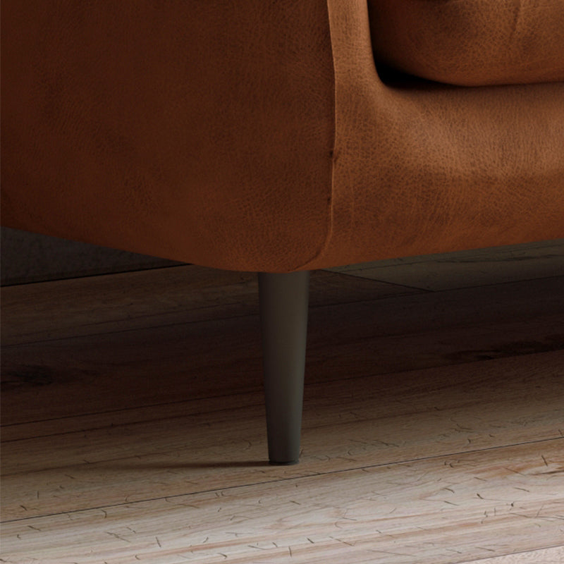 Contemporary 31.5" H Faux Leather Pillow Top Arm Sofa for Living Room