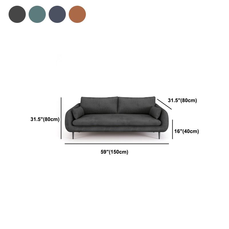 Contemporary 31.5" H Faux Leather Pillow Top Arm Sofa for Living Room
