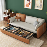 32.28 "Hコンテンポラリーフェイクレザースクエアアームソファソファベッド