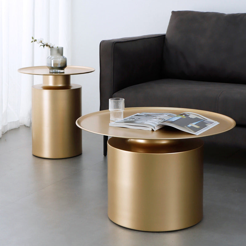 Couchtisch aus Metall mit Tablettplatte, Mid-Century Modern, Sockel-Cocktailtisch