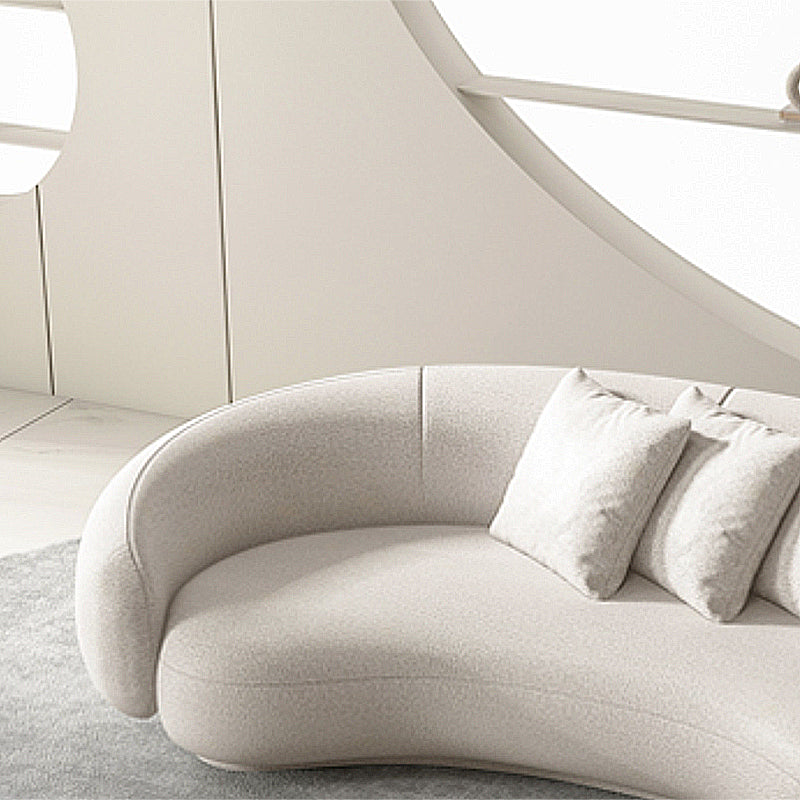 25.6" H Contemporary Faux Leather Curved Sofa for Living Room Clearhalo 'furn' 'furn_sofas' 'Furniture' 'Living Room Furniture' 'Sofa' 'sofas' 6049454