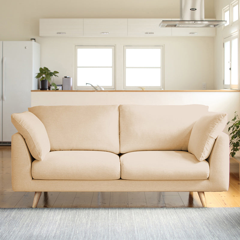 32,3 "h Linen contemporaneo il braccio svasato con cuscini con cuscini