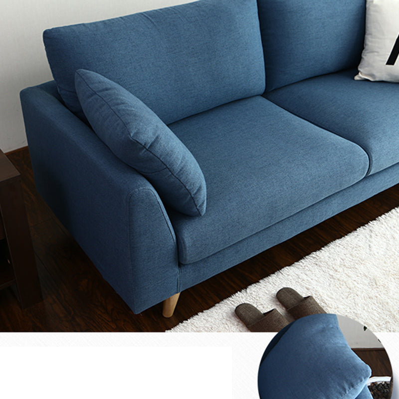 32,3 "h Linen contemporaneo il braccio svasato con cuscini con cuscini